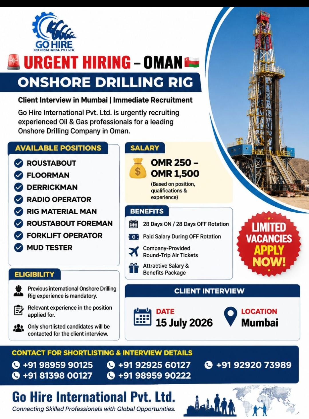 Oman Offshore Job vacancies - Construction services in Gateway of India