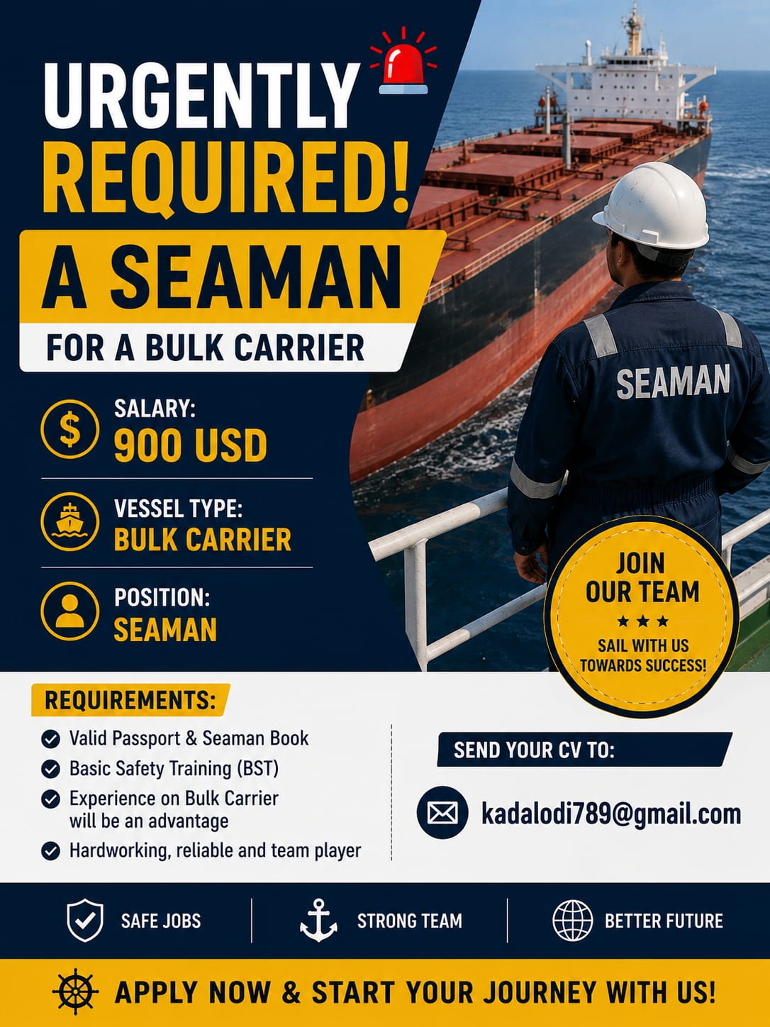 Looking for Seaman - Offshore Job in Marine Drive