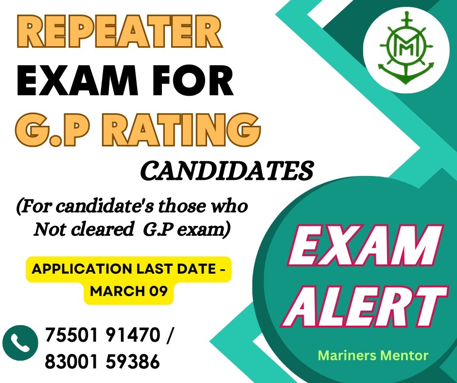 REPEATER EXAM FOR G.P RATING CANDIDATES